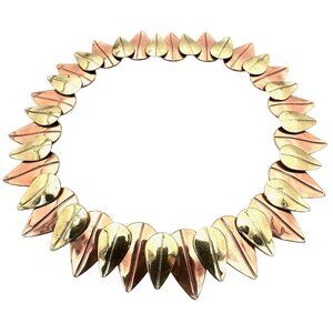 Vintage Chenet d'Haiti Winifred Mason Modernist Copper Brass Necklace Signed